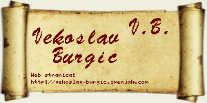 Vekoslav Burgić vizit kartica